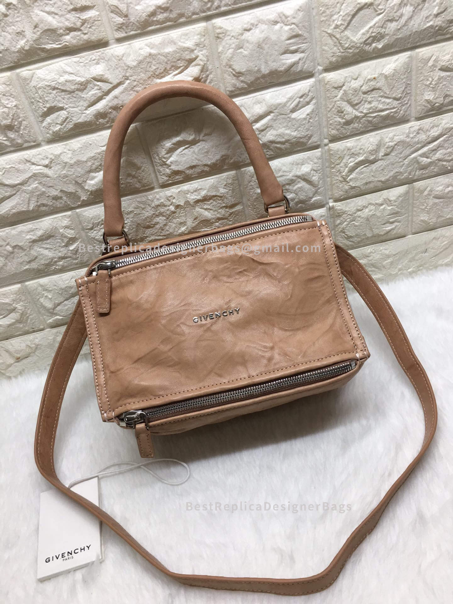 Givenchy Mini Pandora Bag In Aged Leather Nude SHW 1-28588L